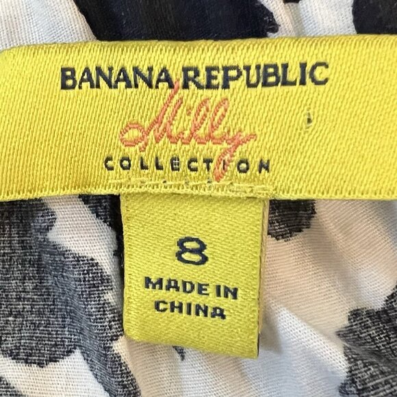 Banana Republic Women’s Milly Collection Mini Skirt Paisley Size 8 Navy White - Picture 4 of 8